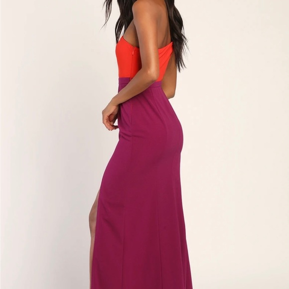 NWT lulus chic one shoulder maxi dress - Picture 3 of 5